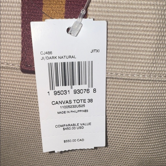 Coach Cream and Tan Canvas Tote Bag with Brown Accents - Picture 7 of 10